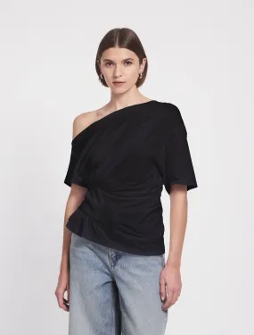 Agathi Draped Top in Black