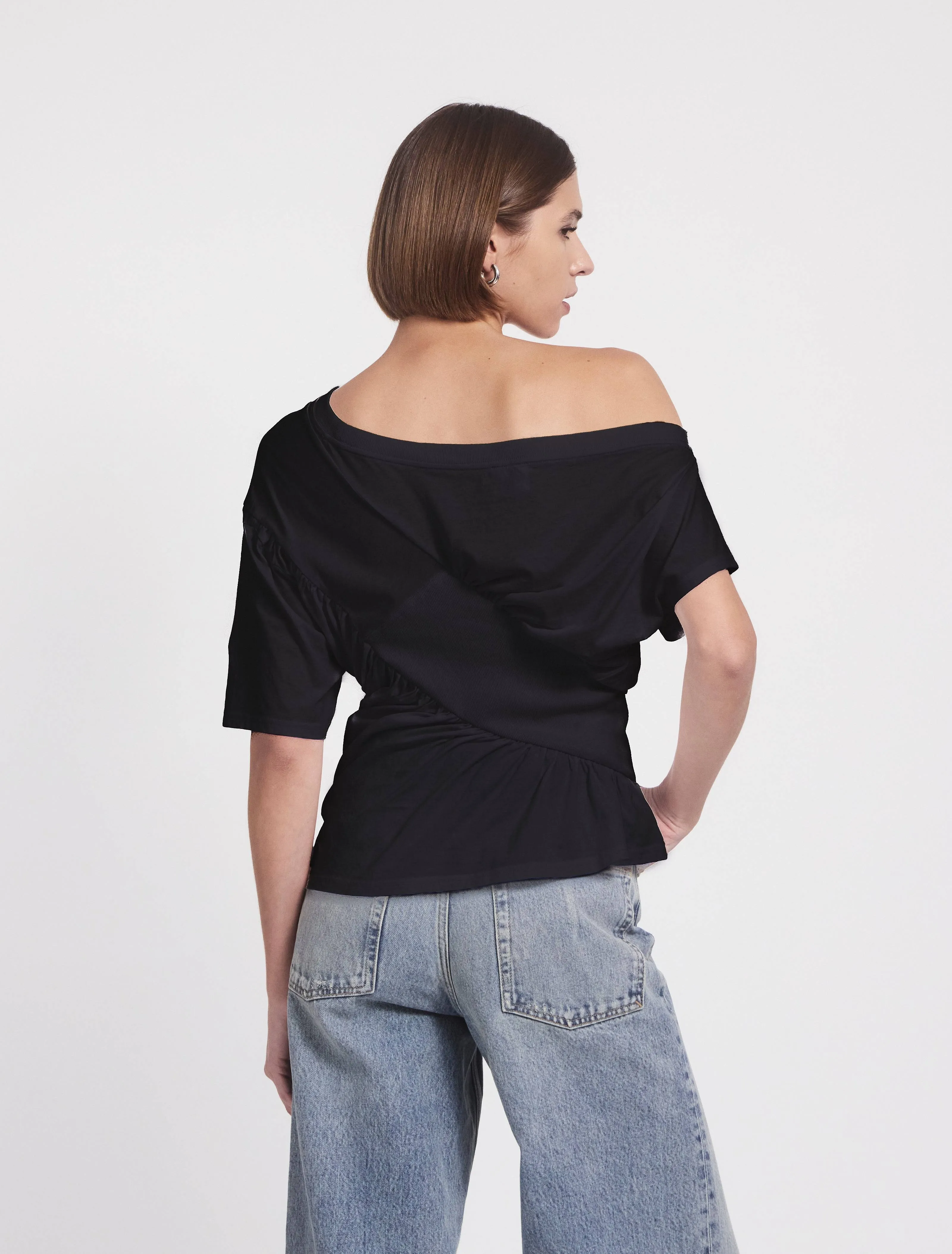 Agathi Draped Top in Black