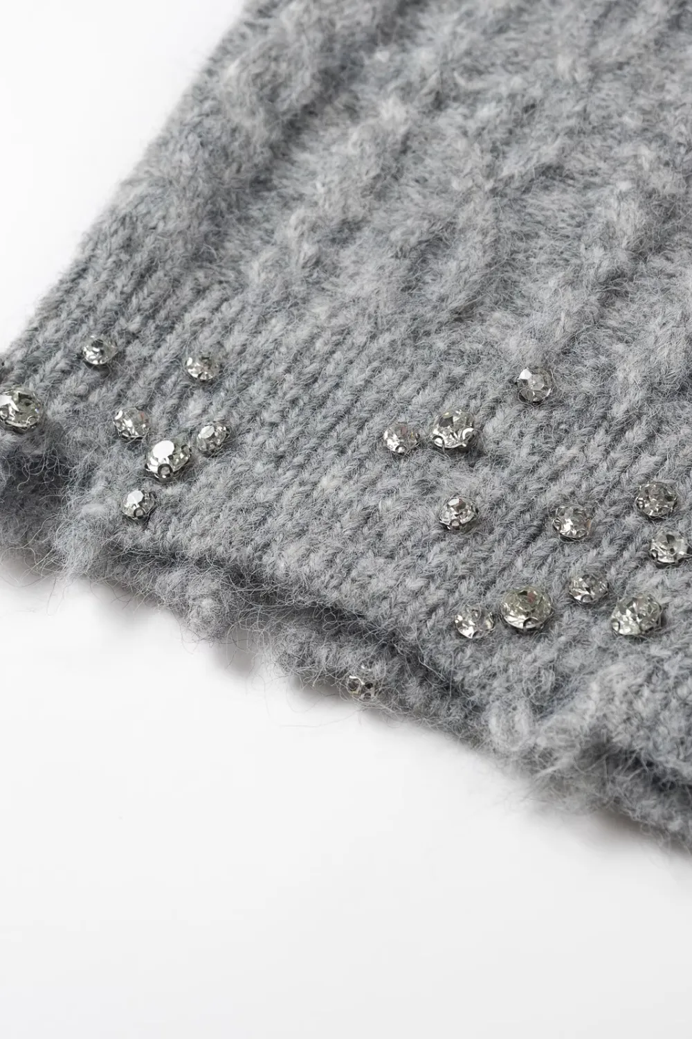 'Agnes' Rhinestone Embellishment Knitted Cardigan