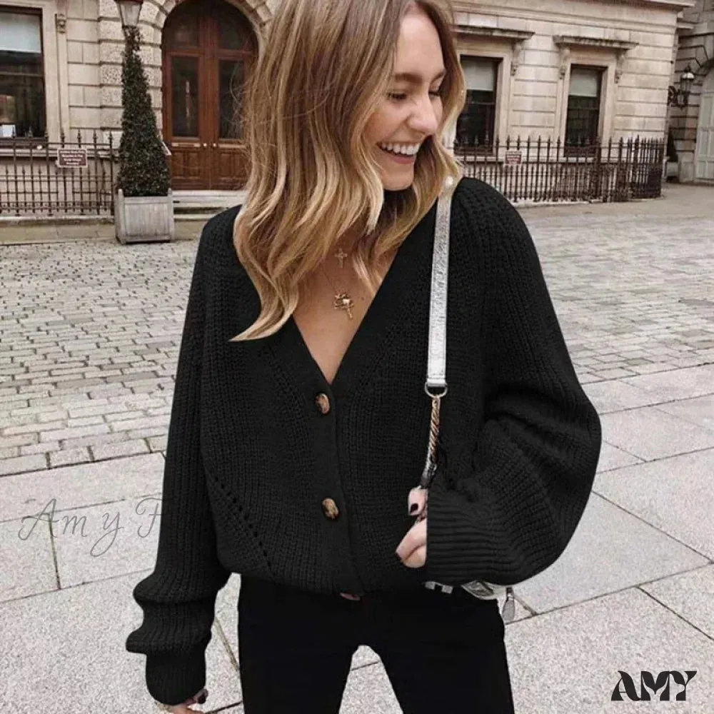 Amy Fashion - Casual Knitted Cardigans Sweater Fashion Loose Coat