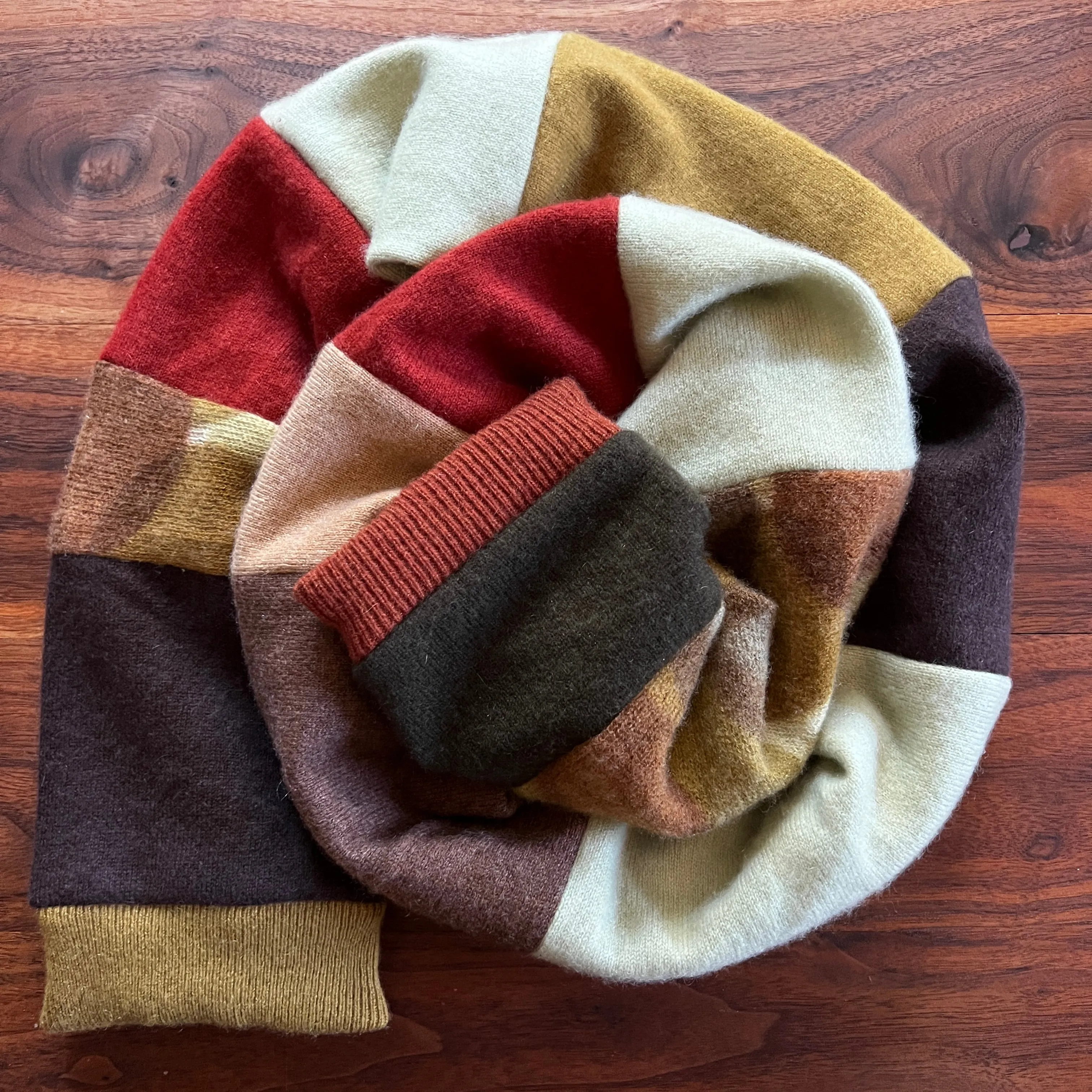 'Autum Leaves' Narrow Cashmere Scarf