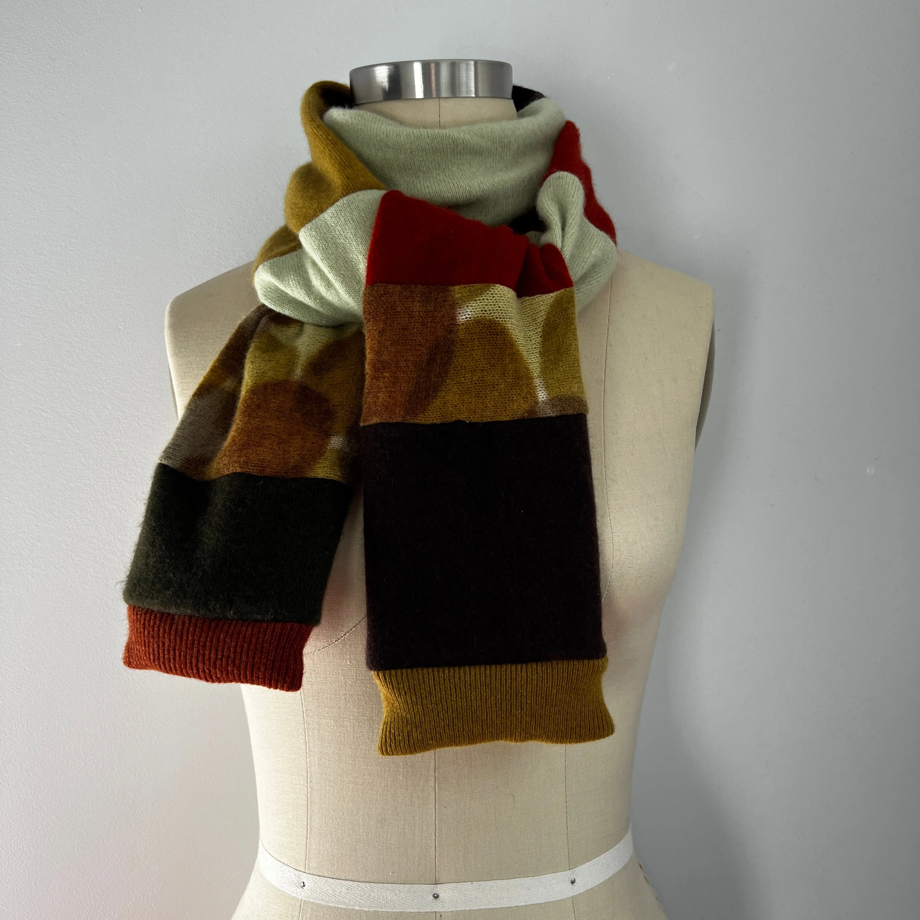 'Autum Leaves' Narrow Cashmere Scarf