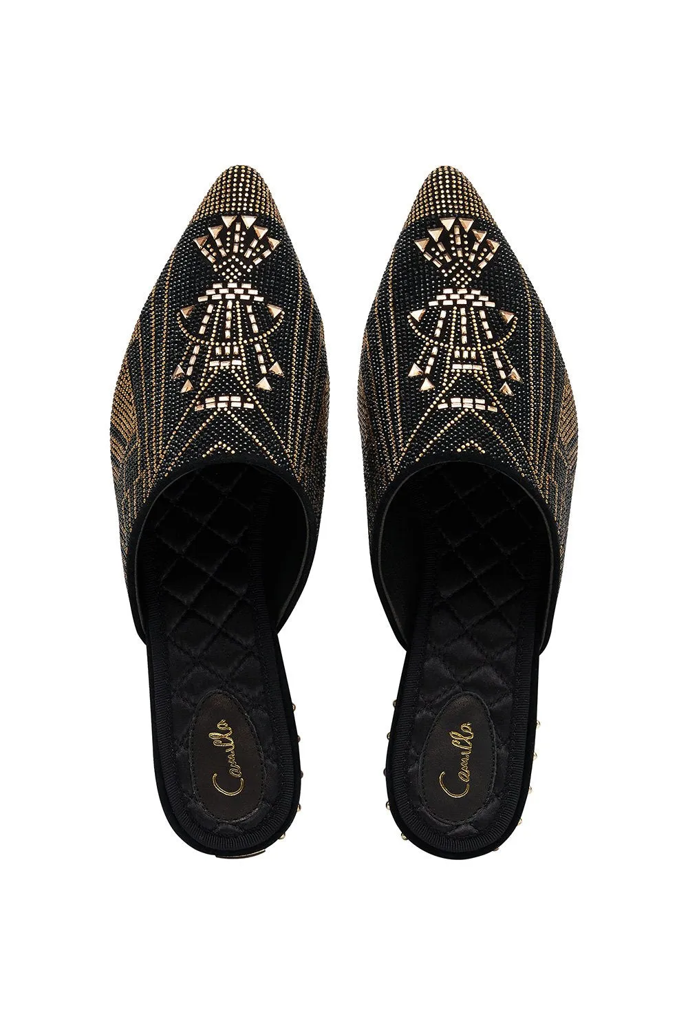 AZTEC CRYSTAL SLIPPER LUXE BLACK