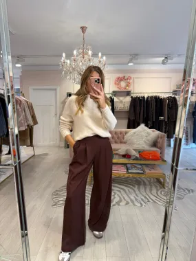 BERTIE WIDE LEG TAILORED TROUSER BURGUNDY