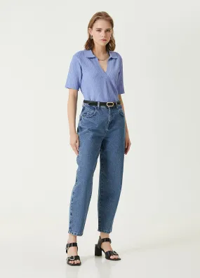 Beymen Club Stone Detailed Slouchy Trousers Blue