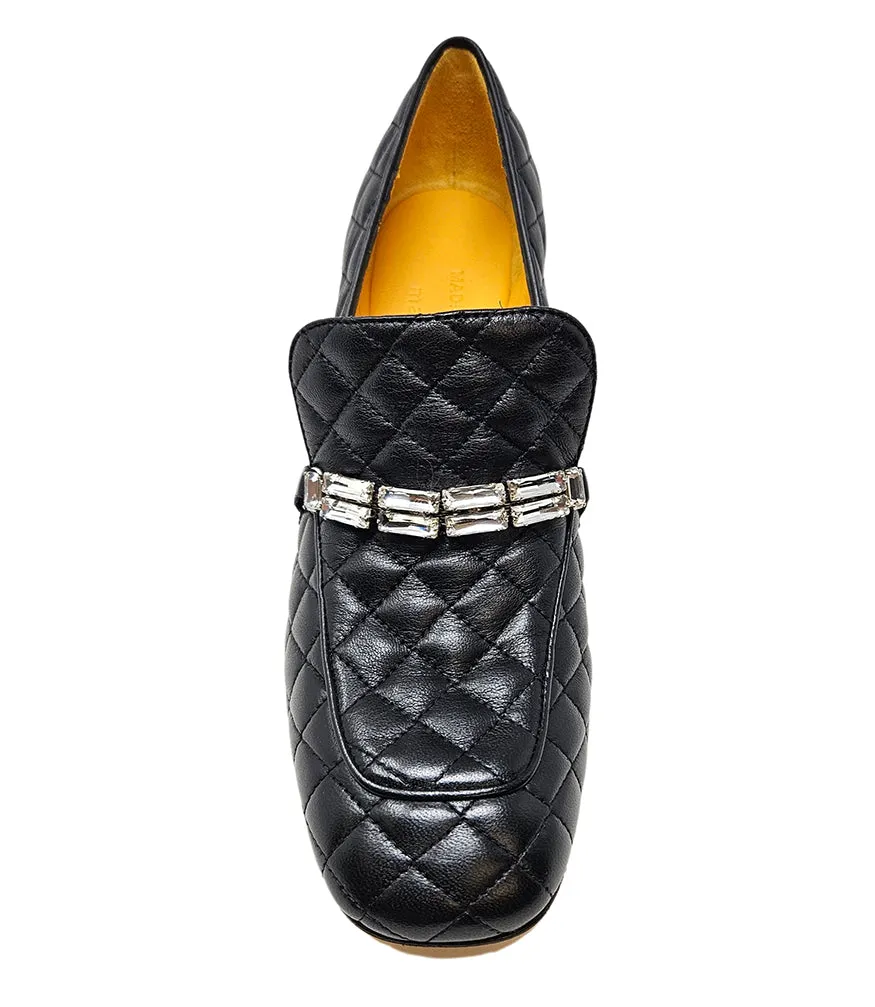 Black Leather Quilted Loafer