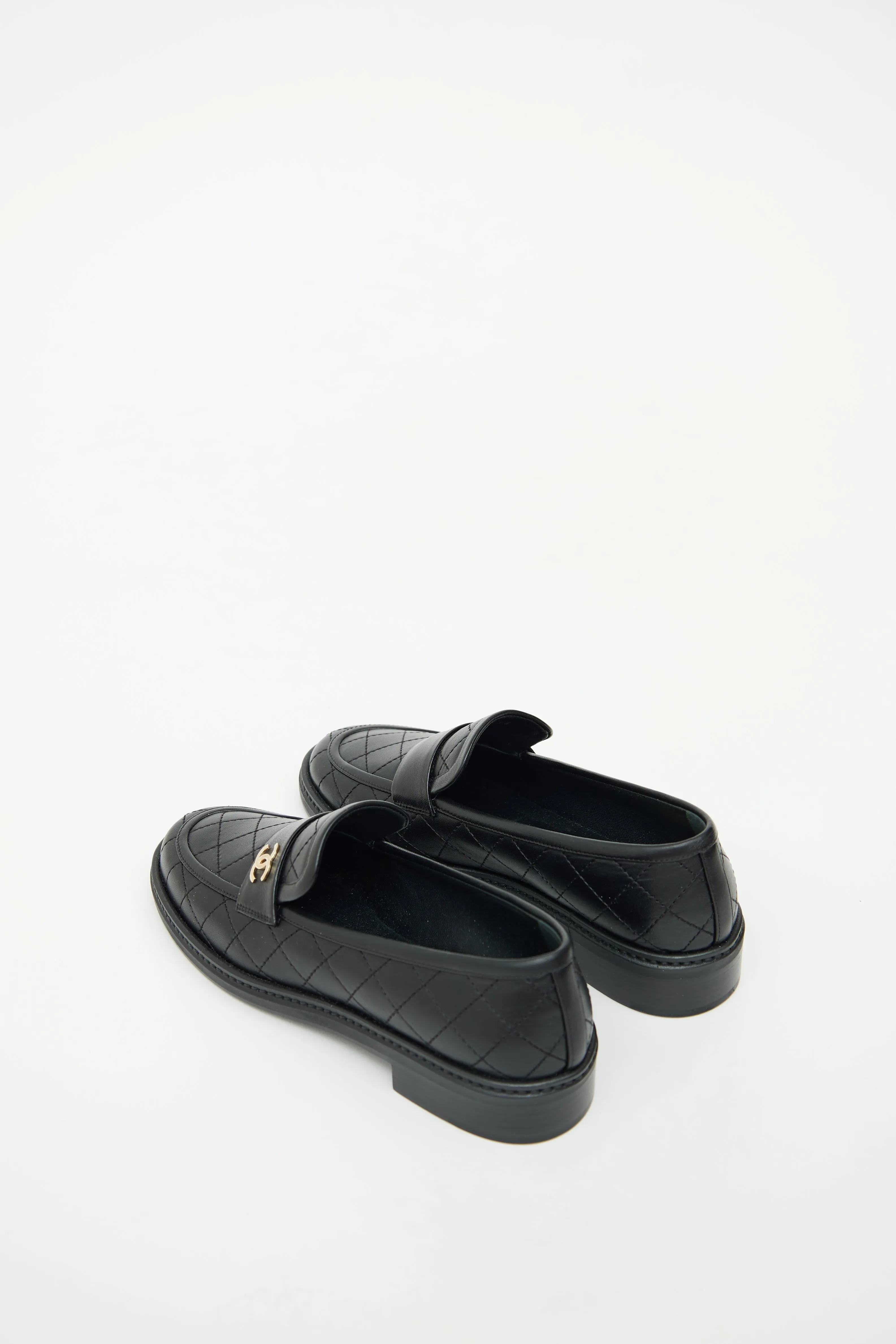 Black Quilted Lambskin Loafer