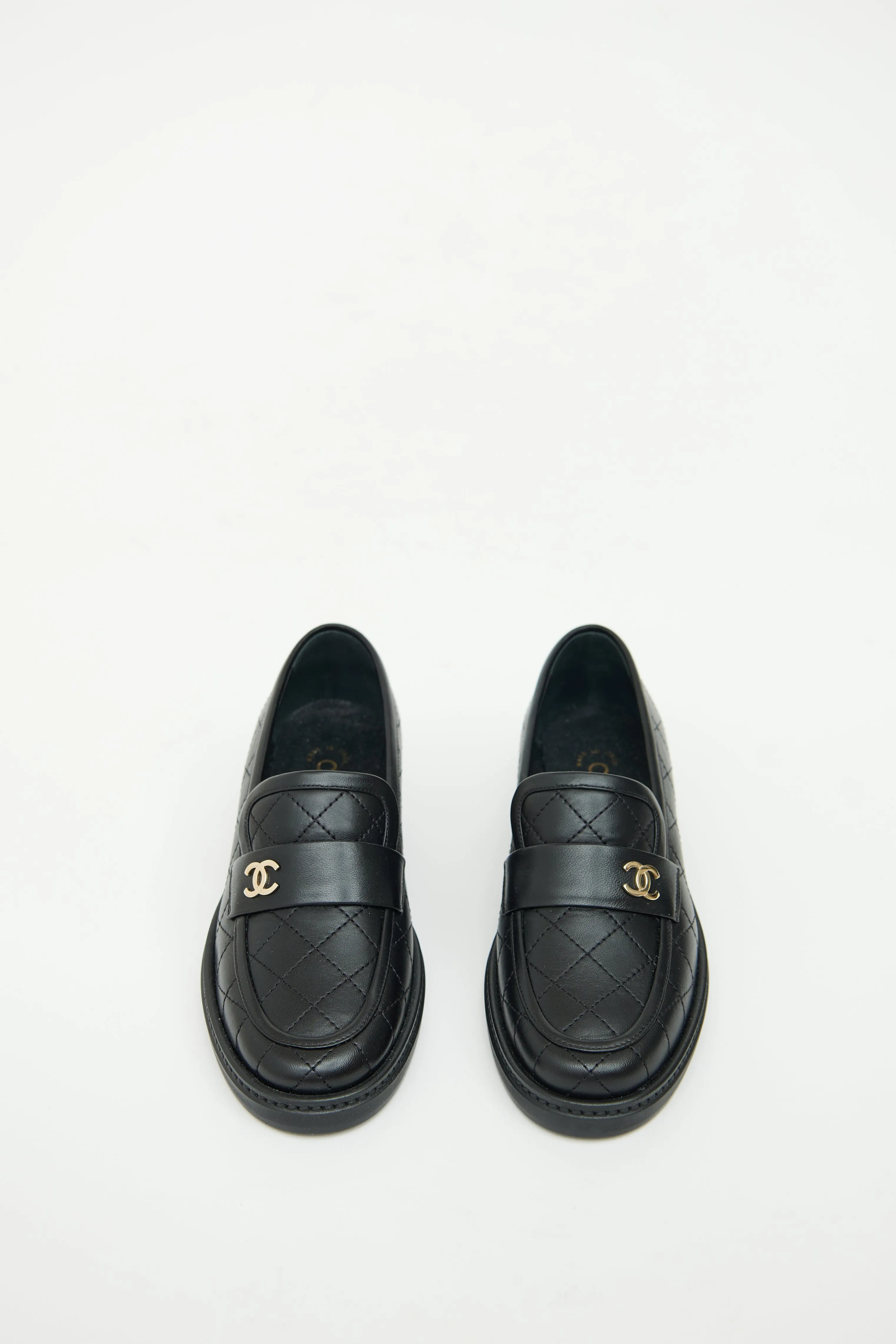 Black Quilted Lambskin Loafer