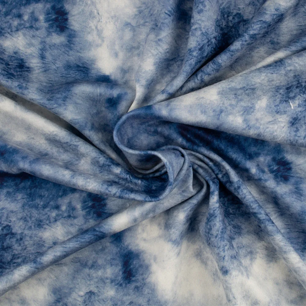 Brushed Printed Knit - DIGITAL - Abstract - Blue