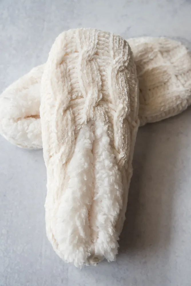 Chenille Slippers in Ivory