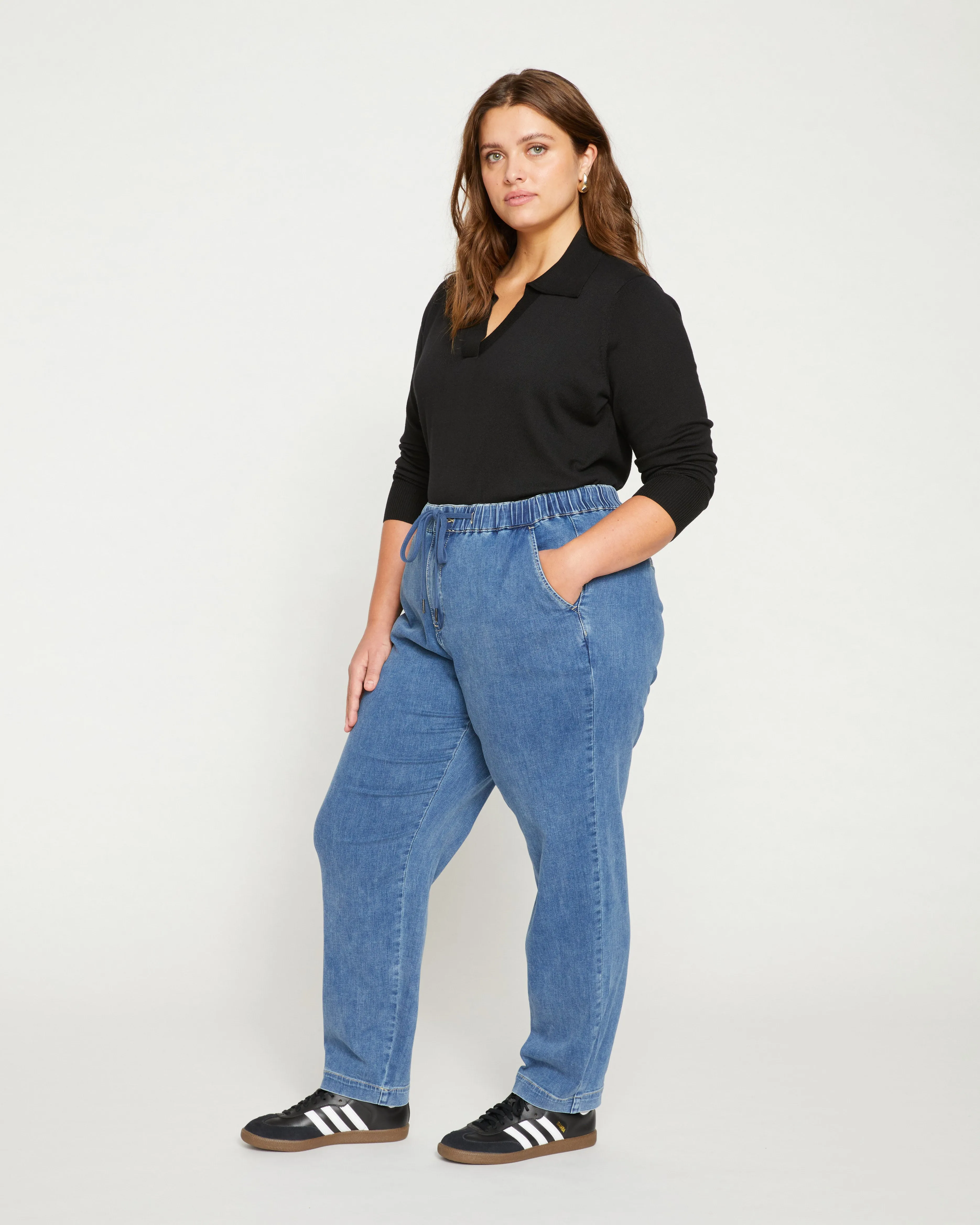 ComfortDenim Drawstring Jean Trouser - Tidal Indigo