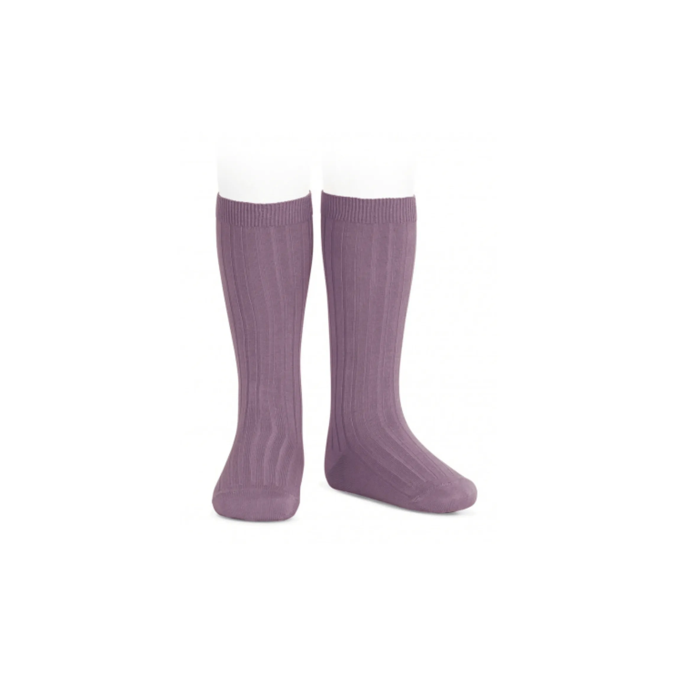 Condor Basic Rib Knee High Socks - Amethyst