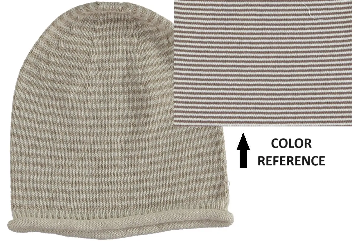 Cotton Knitted Striped Beanie