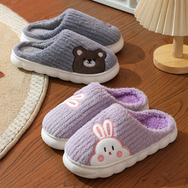 Cute Rabbit Plush Fleece Slippers