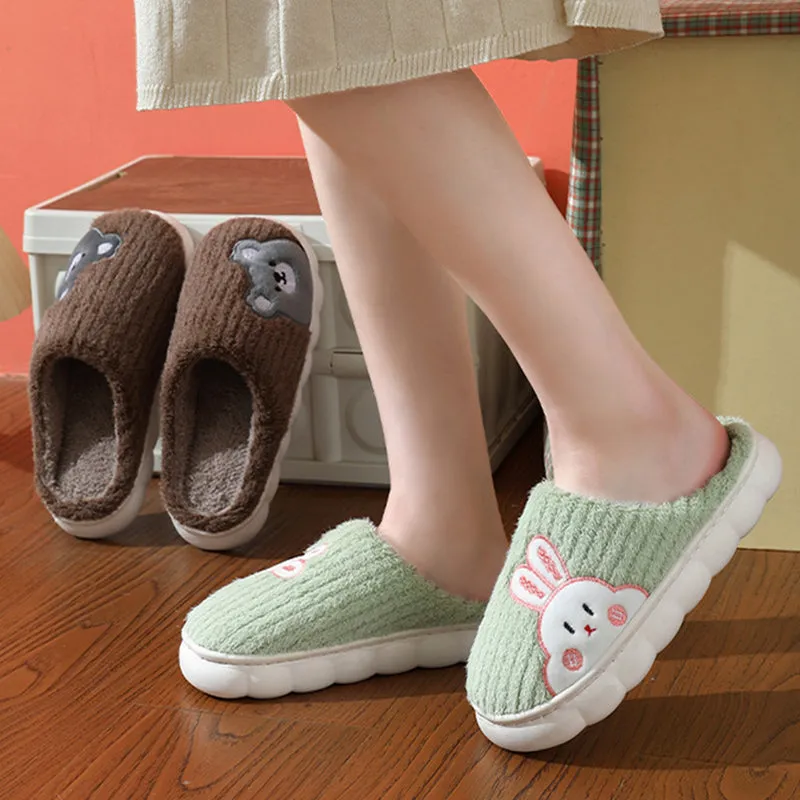 Cute Rabbit Plush Fleece Slippers