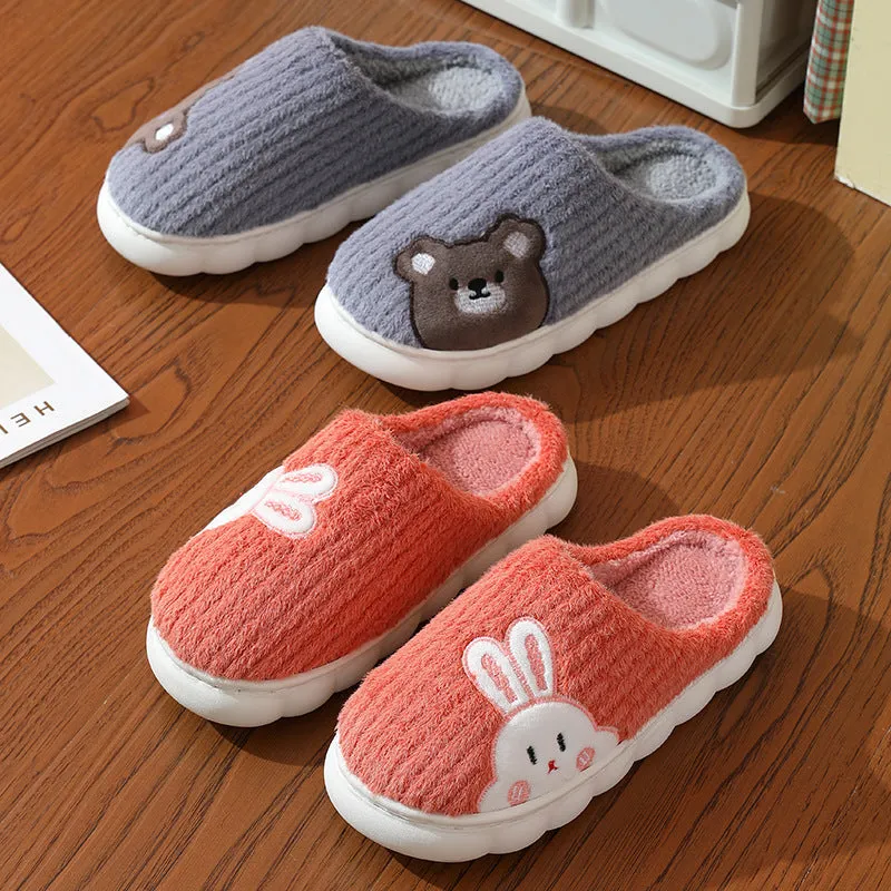 Cute Rabbit Plush Fleece Slippers