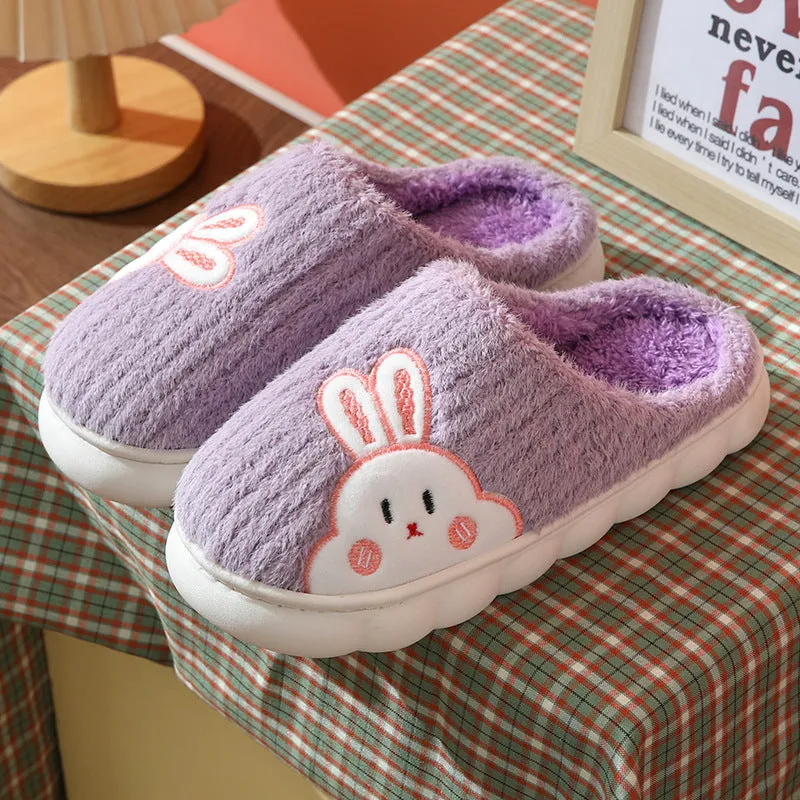 Cute Rabbit Plush Fleece Slippers