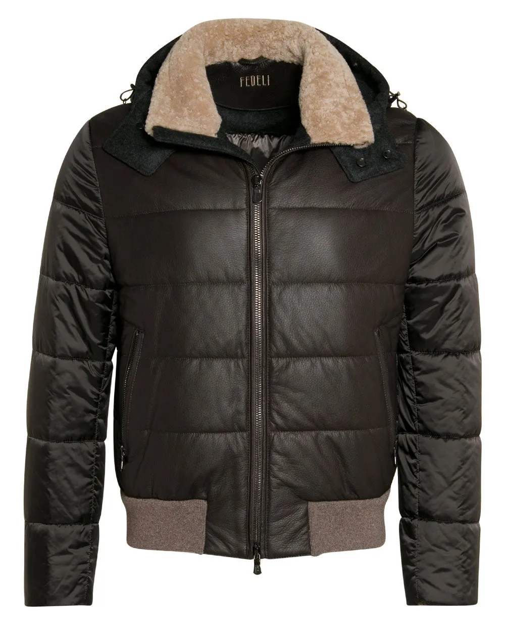 Dark Brown Hooded Puffer Jacket