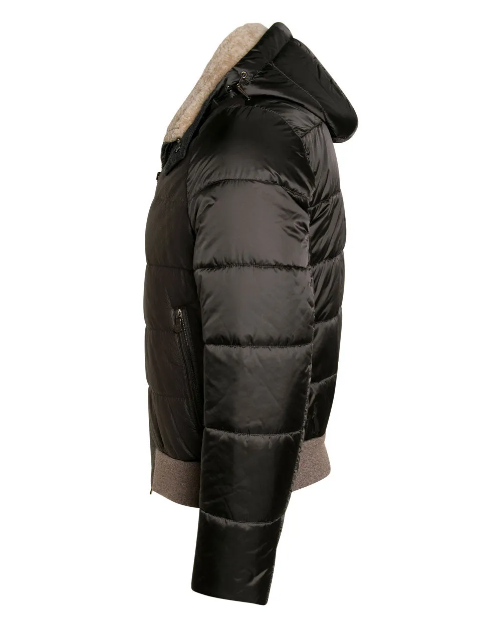 Dark Brown Hooded Puffer Jacket