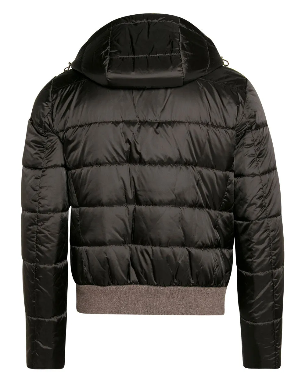 Dark Brown Hooded Puffer Jacket