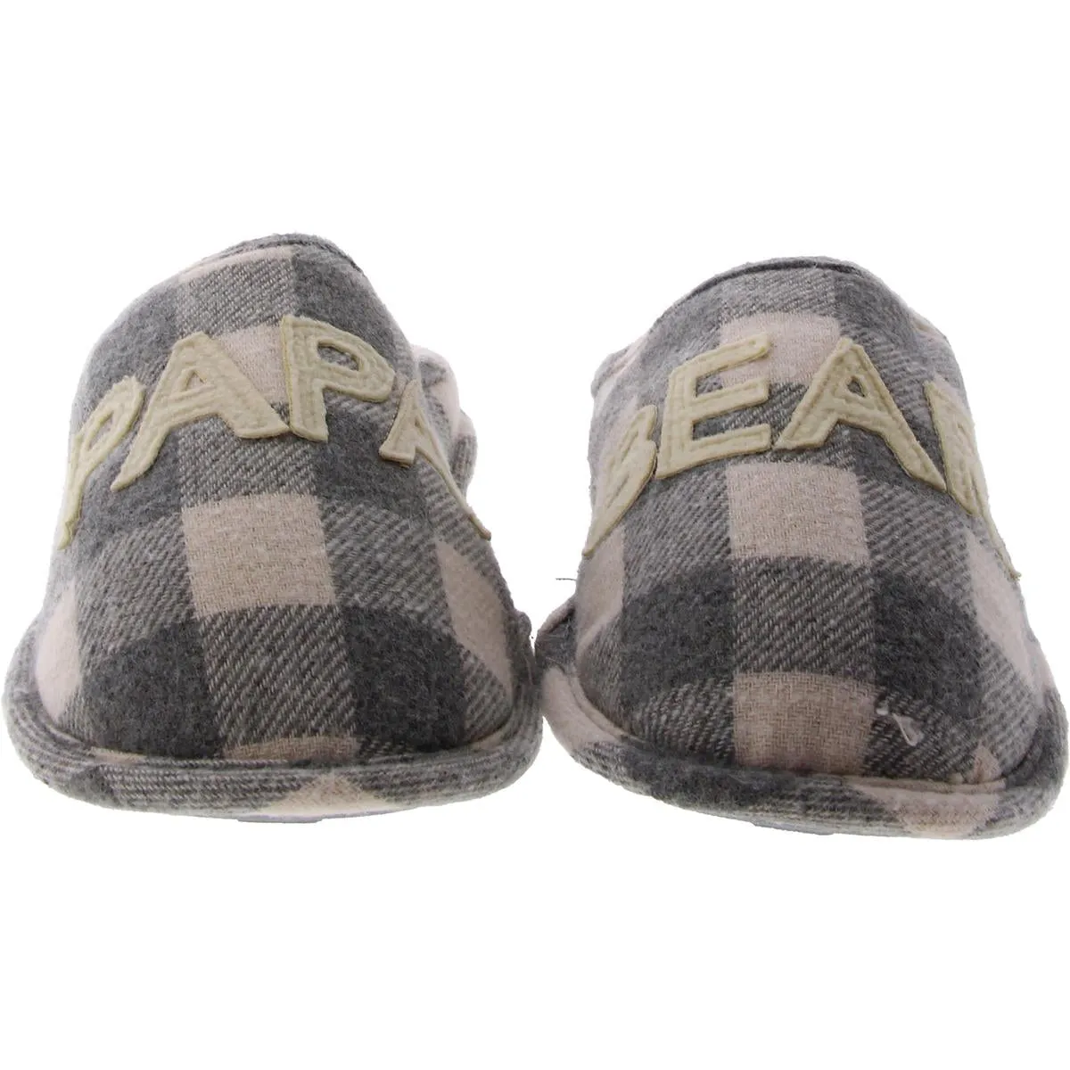 Dearfoams Mens Papa Bear Scuff Faux Fur Slip On Loafer Slippers