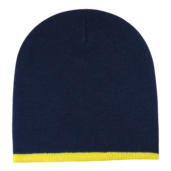 Decky 8007 - Acrylic Striped Short Beanie, Knit Cap