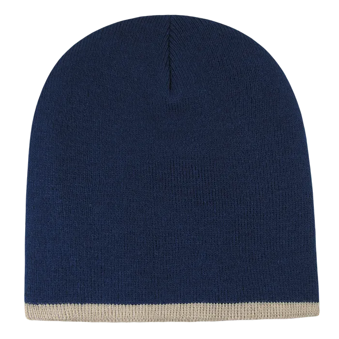 Decky 8007 - Acrylic Striped Short Beanie, Knit Cap