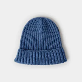 Denim Blue Cashmere Beanie