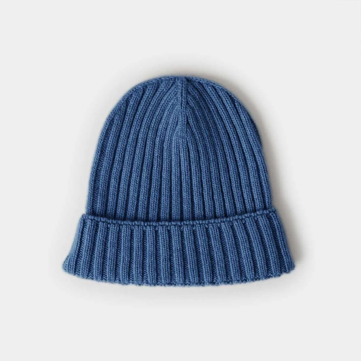 Denim Blue Cashmere Beanie