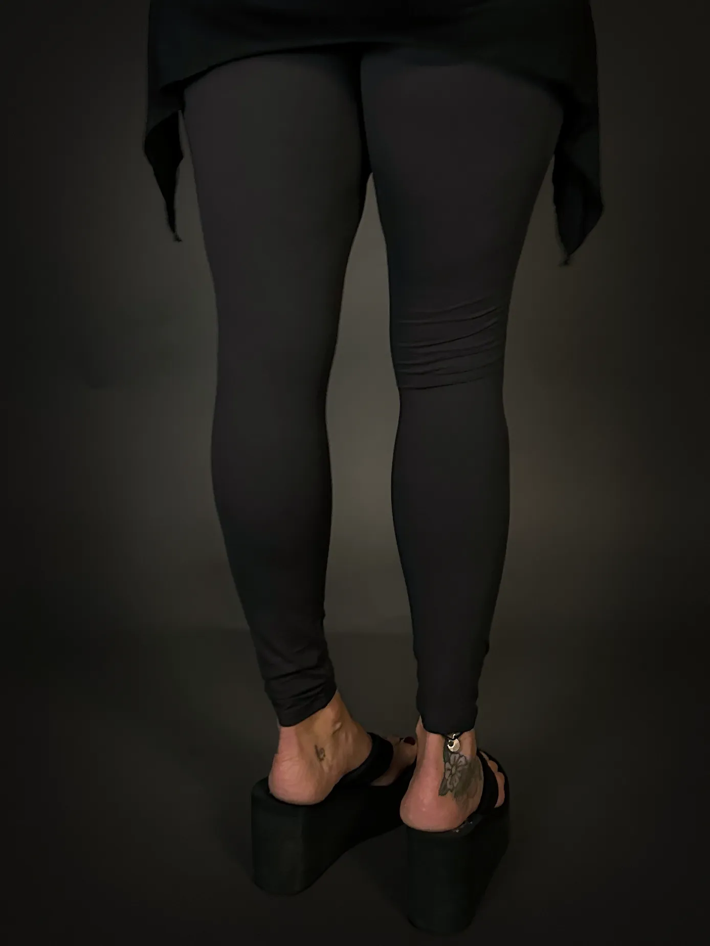 Distressed Ripped Stretch Leggings in Charcoal - Goth | Punk | Emo