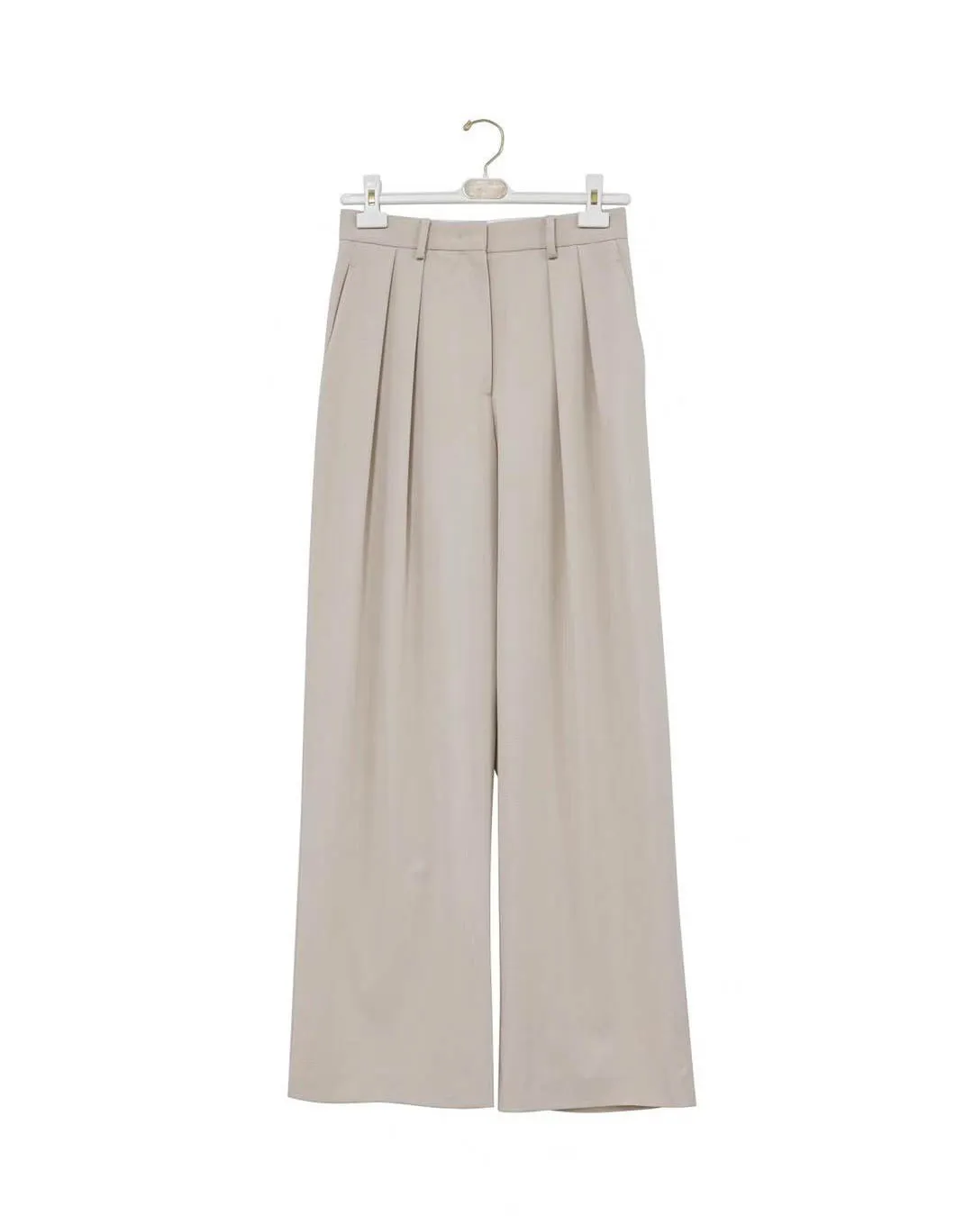 ELIS PLEATED TROUSERS BEIGE