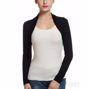 Fashionable Women's Short Cardigan With Long Sleeve