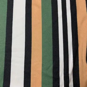 Fern/Tan/Black Stripe Double Brushed Jersey Knit Fabric