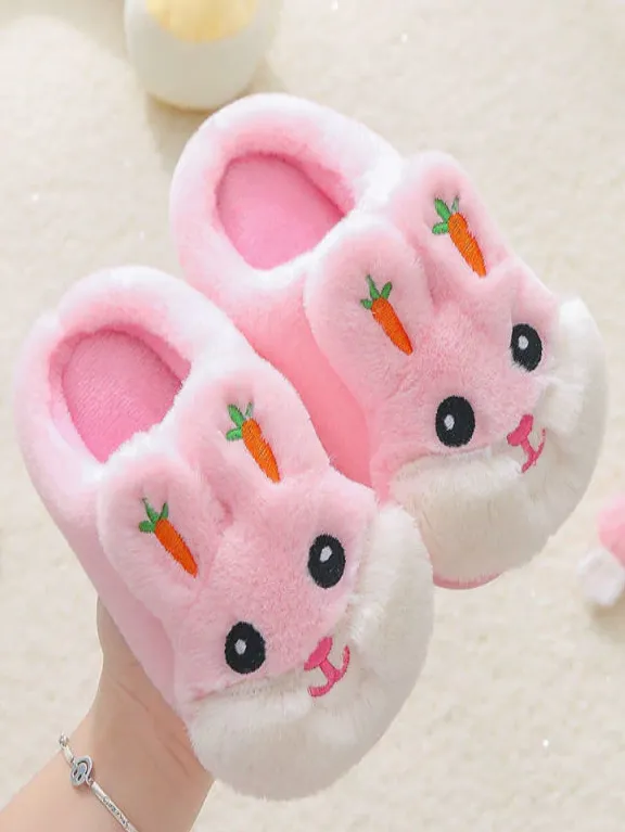 Girls Fluffiest Bunny House Slipper Slides By Liv and Mia