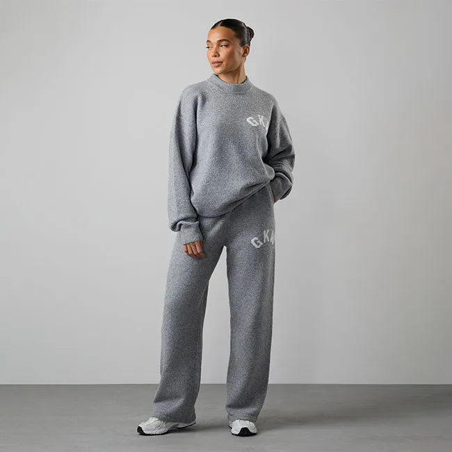 Gym King Restore Knitted Crew Tracksuit - Grey Marl