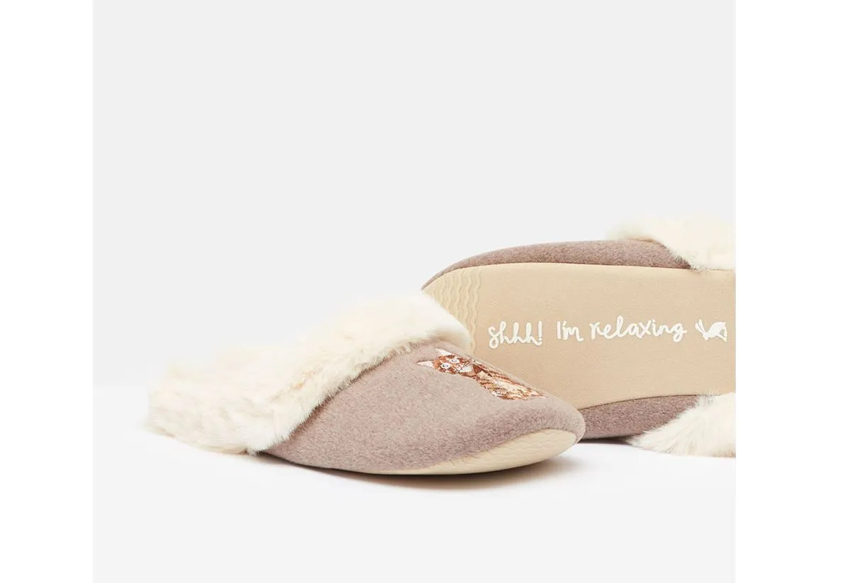 Joules Womens Slippet Luxe Slip On Character Slippers