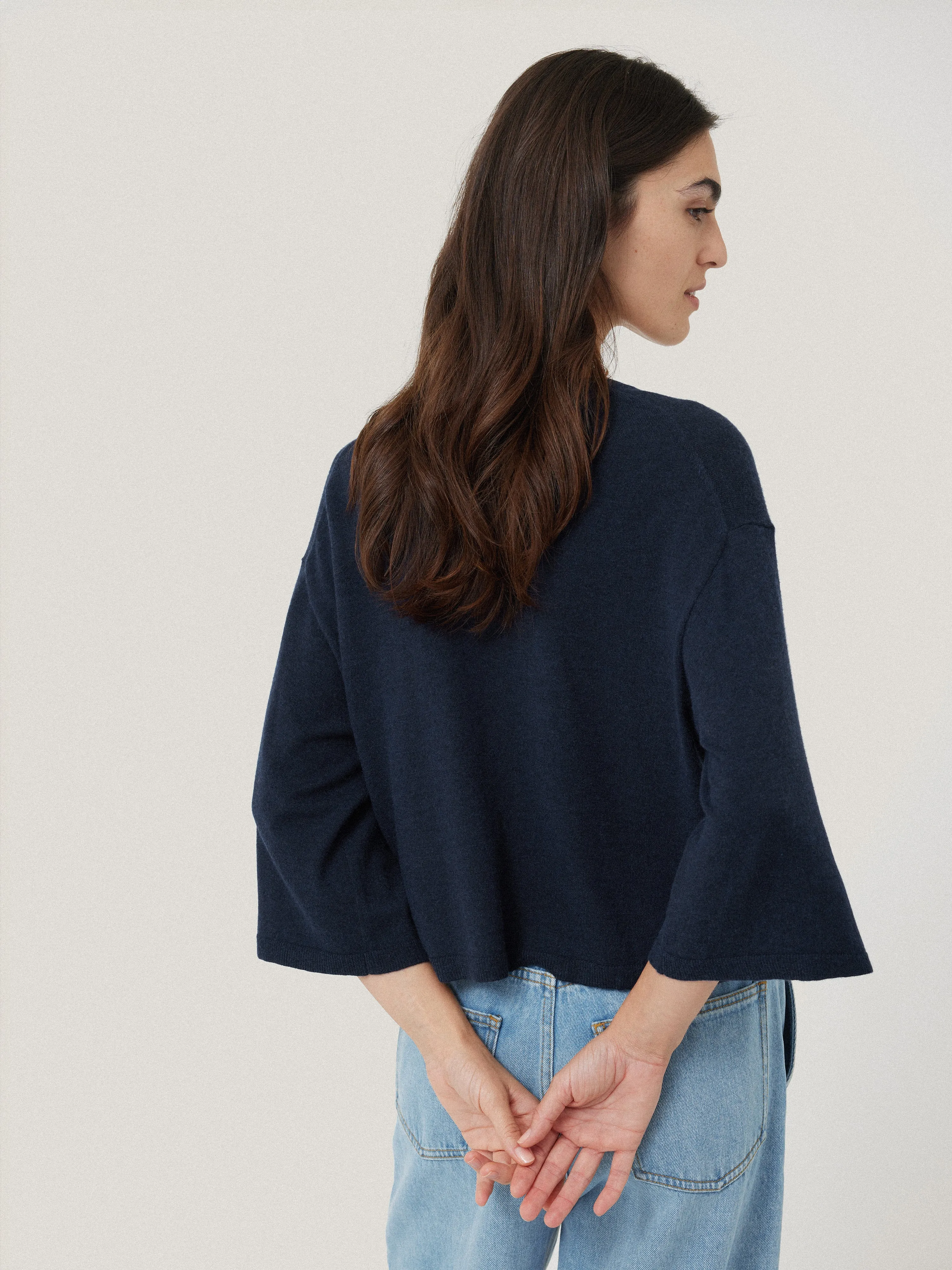 Lightweight V Neck Cardigan | Navy