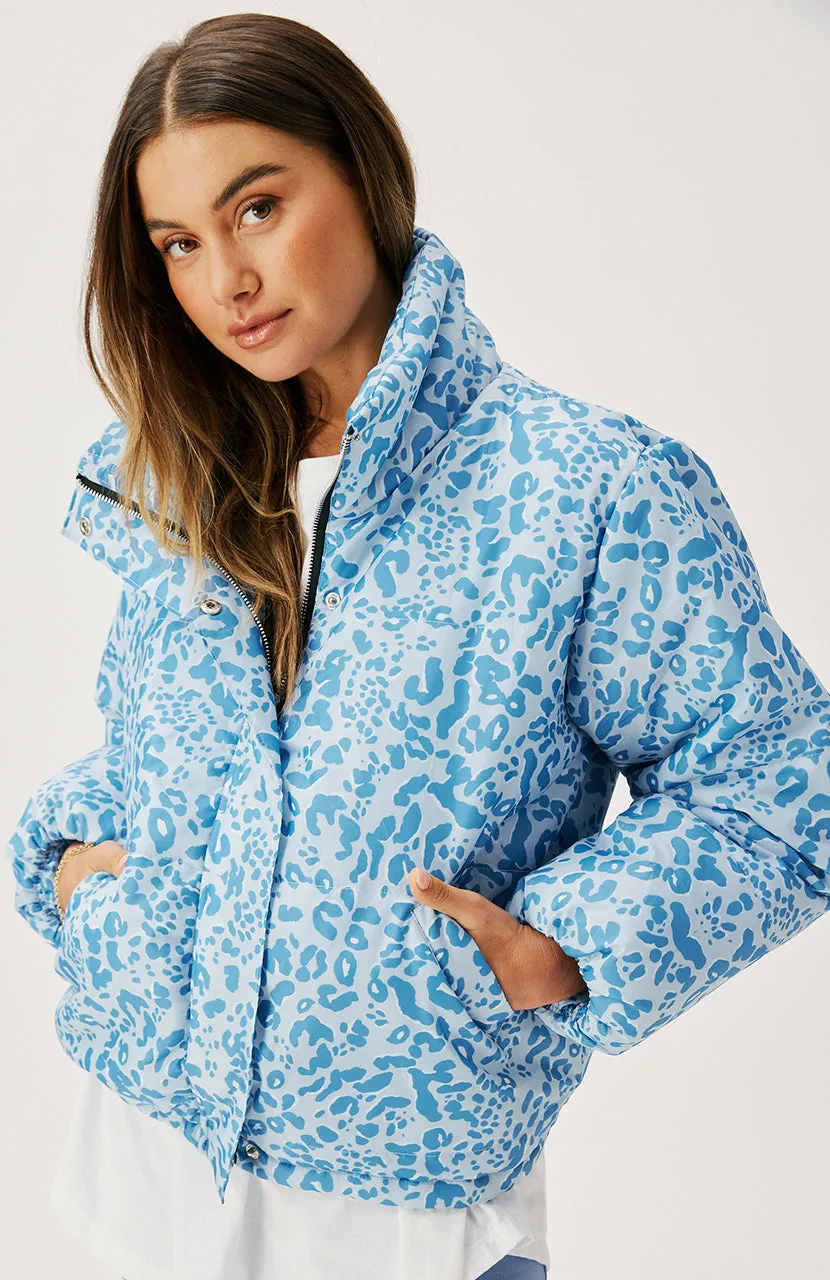 Lillie Puffer Jacket - Steel Leopard