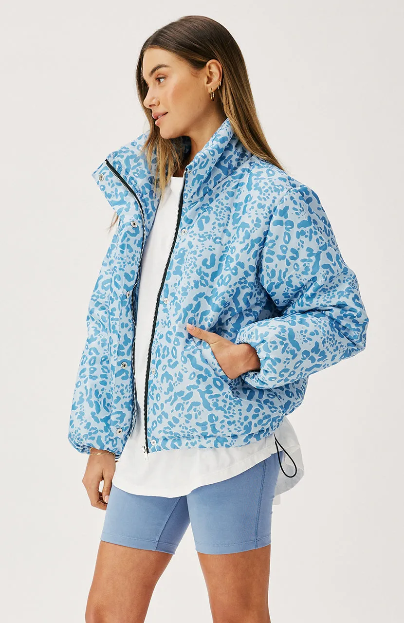 Lillie Puffer Jacket - Steel Leopard