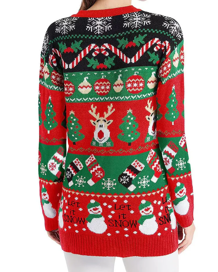 Loose Knitted Christmas Cardigan Sweater