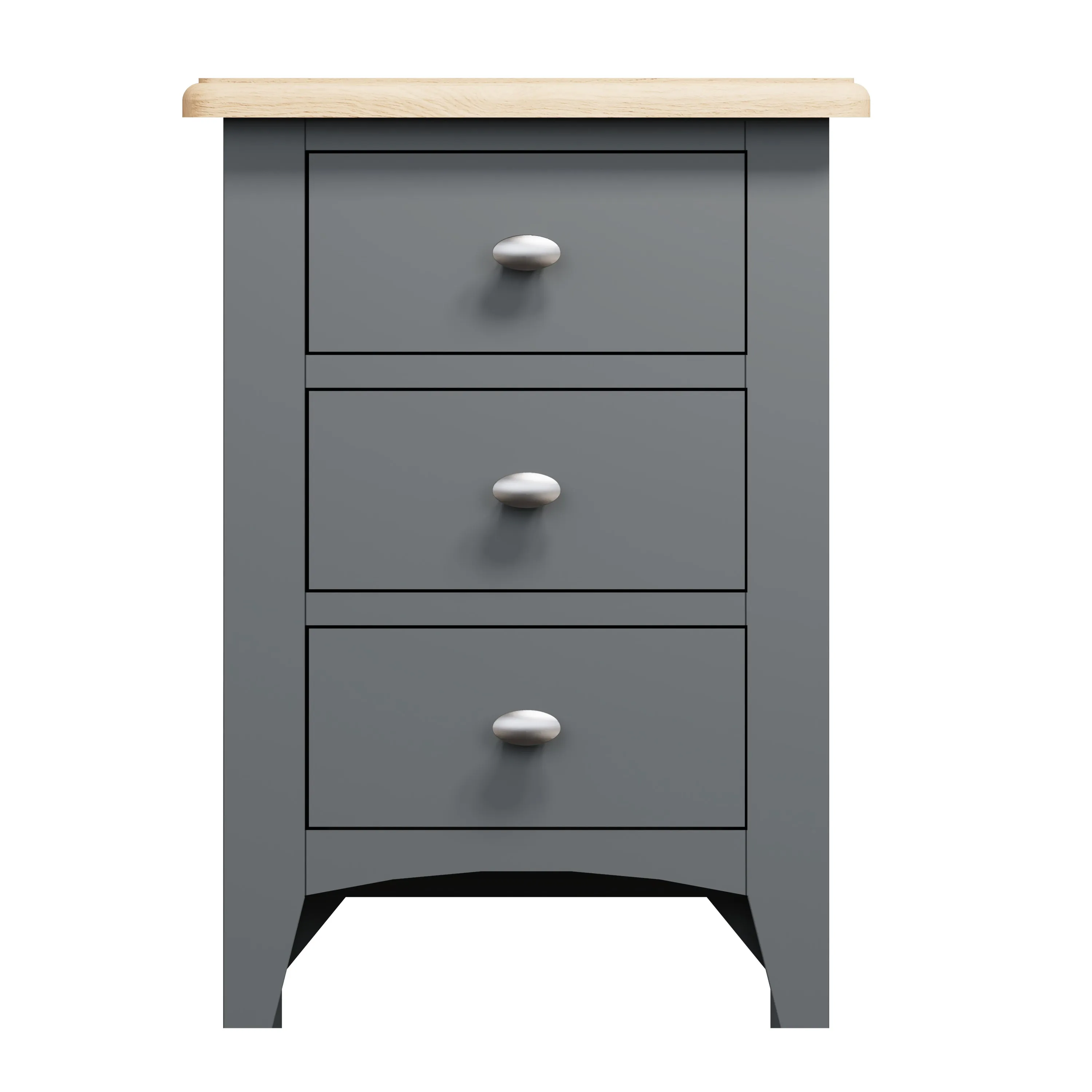 Malmesbury Grey Bedside Table with 2 Drawers 35 x 32 x 58 cm