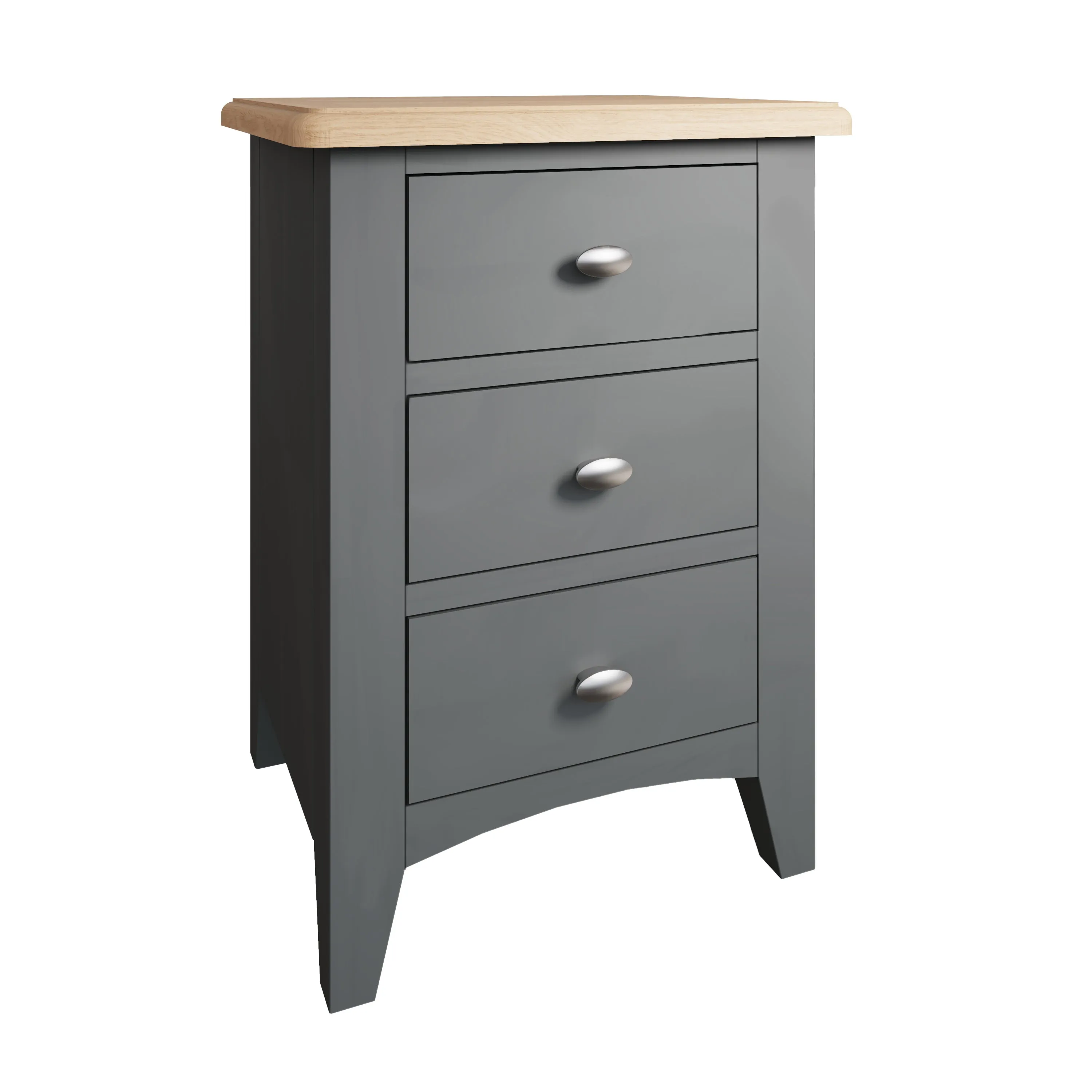 Malmesbury Grey Bedside Table with 2 Drawers 35 x 32 x 58 cm