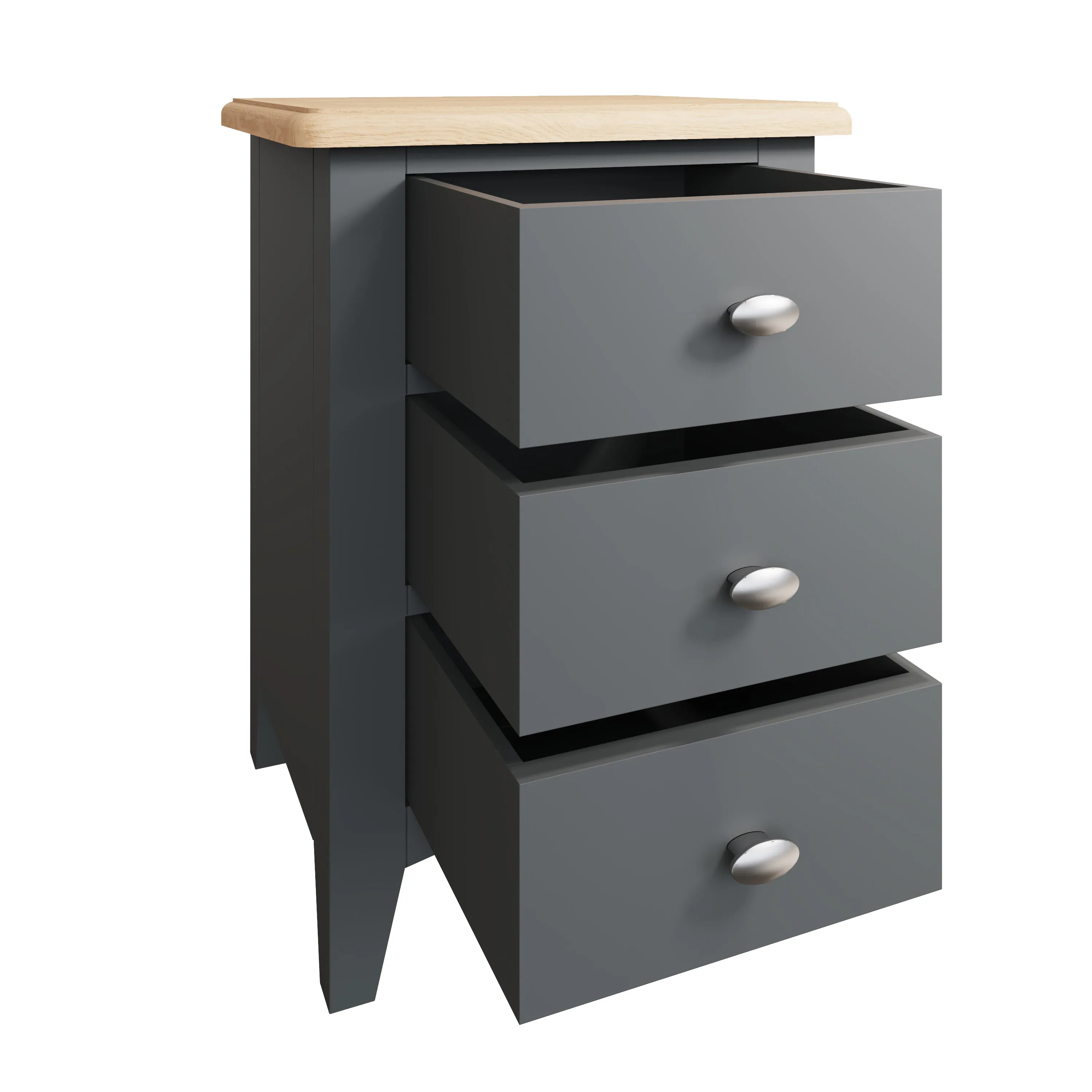 Malmesbury Grey Bedside Table with 2 Drawers 35 x 32 x 58 cm