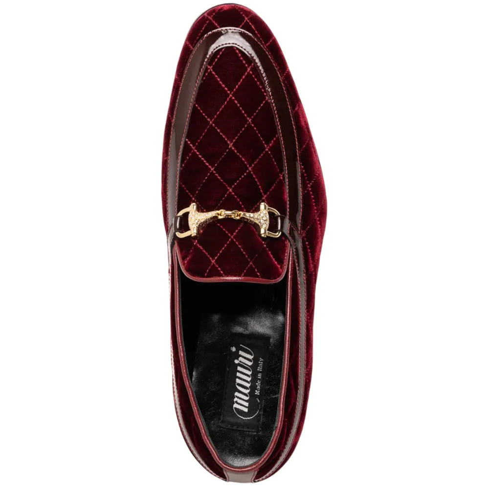 Mauri 3257-1 Patent/ Quilted Velvet Ruby Red