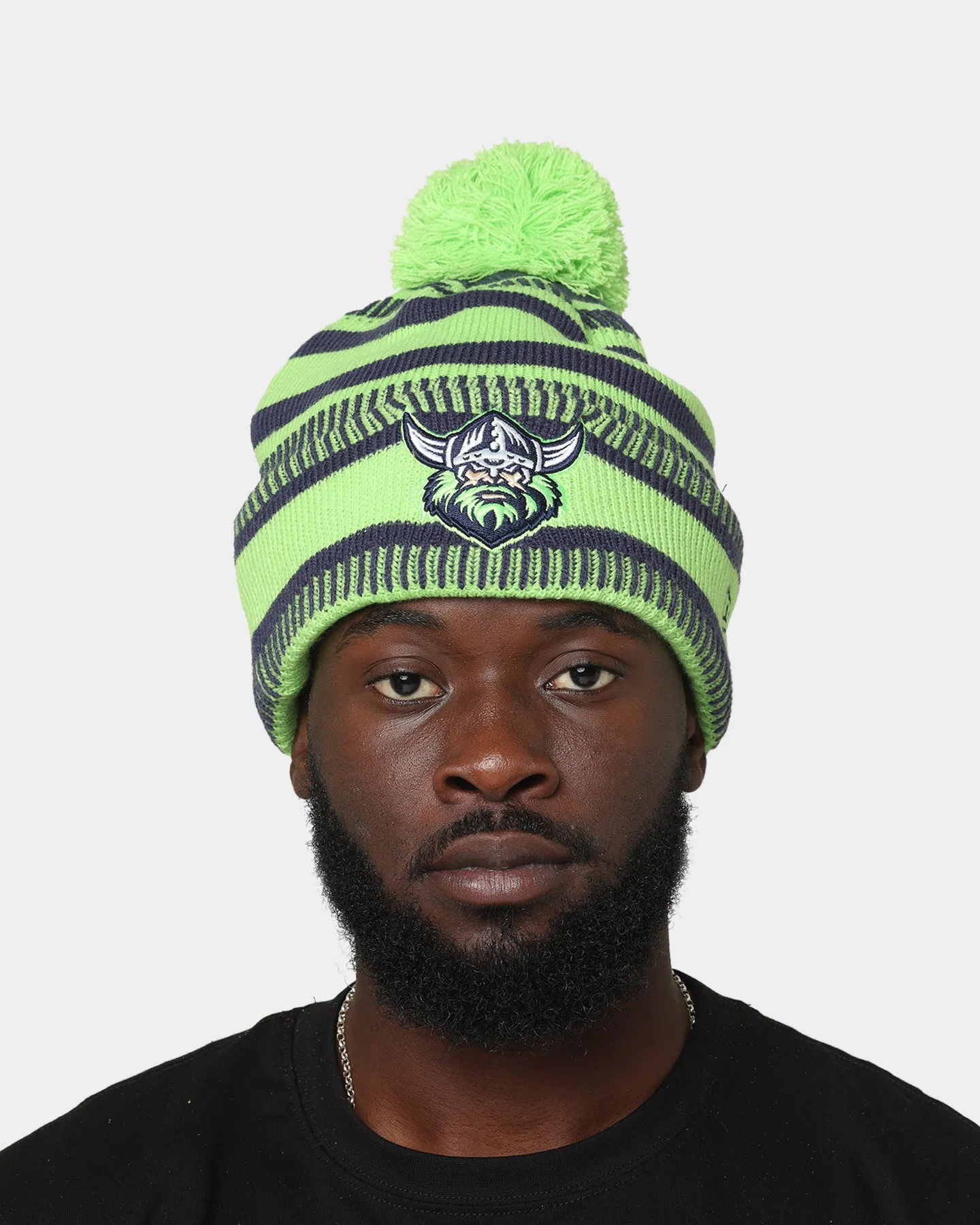 New Era Canberra Raiders NRL Kick Off 2022 Pom Wordmark Beanie Bright Green