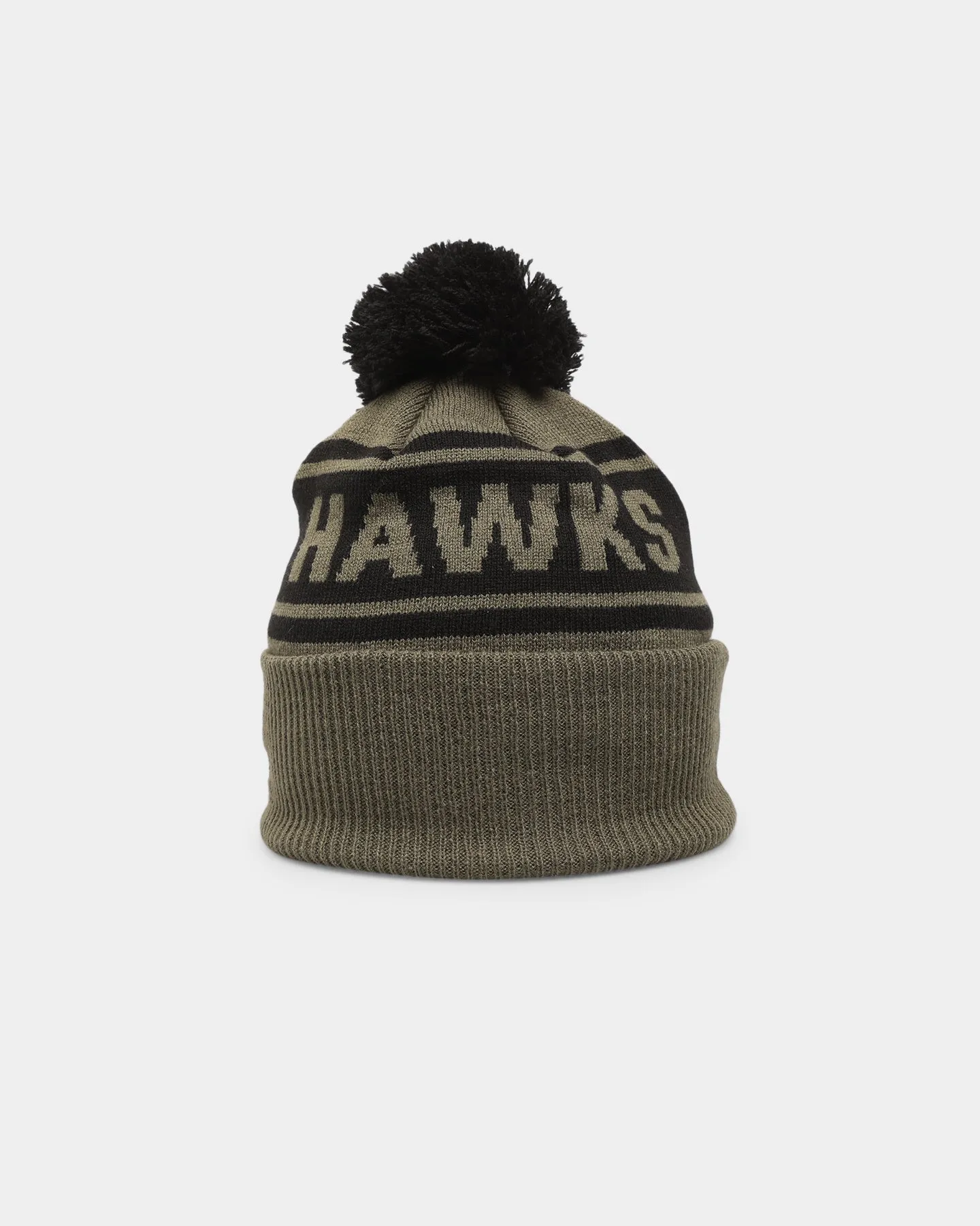 New Era Hawthorn Hawks 'AFL '22 Olive' Pom Knit Beanie Green