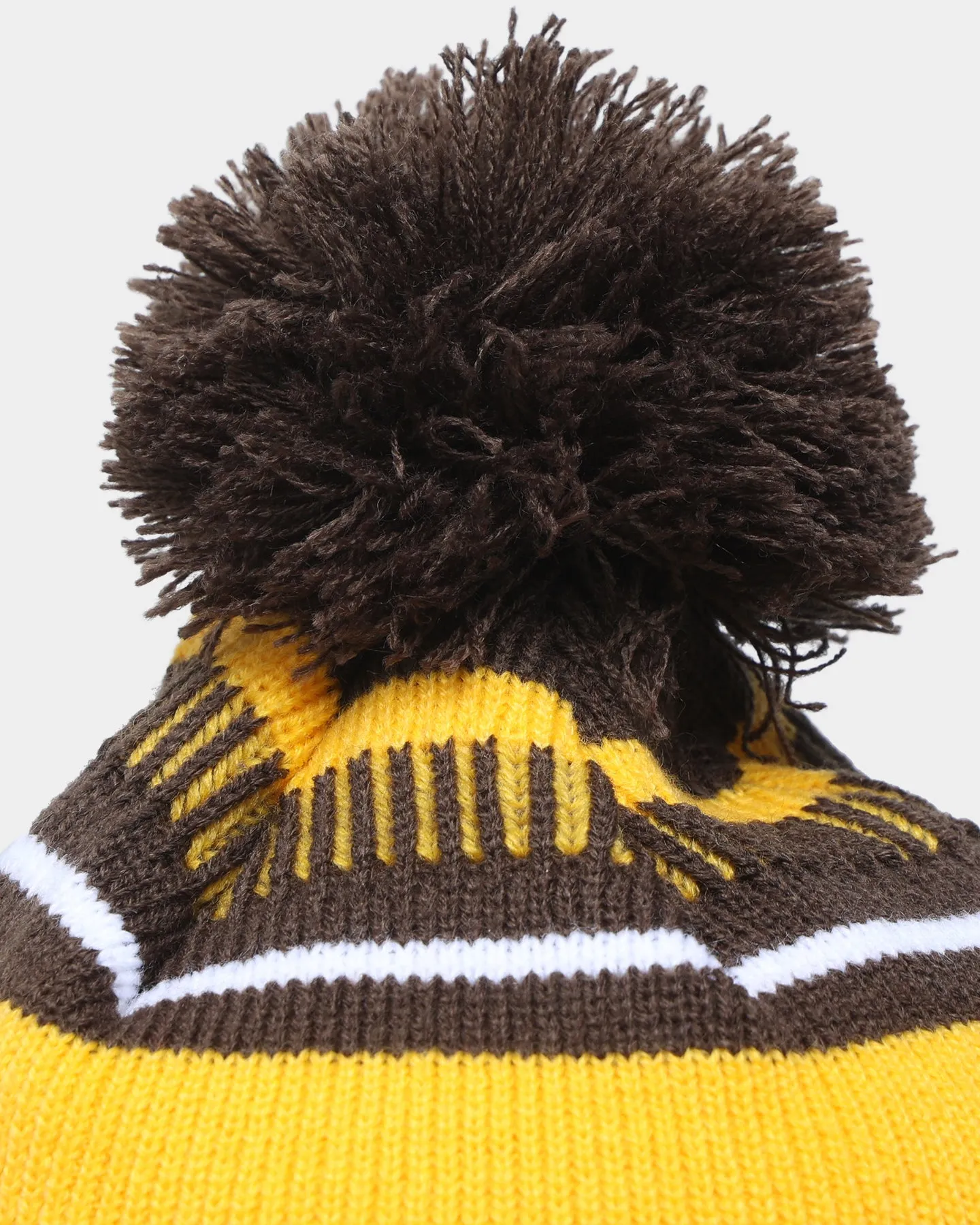 New Era Hawthorn Hawks AFL Opening Bounce 2022 Pom Wordmark Beanie Brown