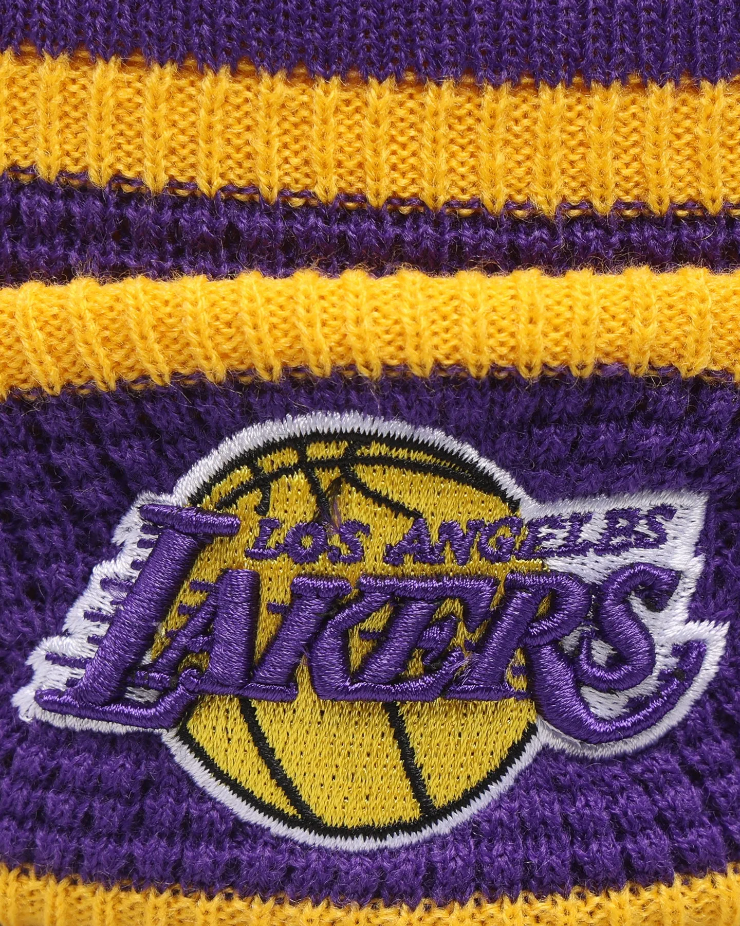 New Era Kids' Los Angeles Lakers Pom Waffle Knit Beanie Original Team Colours