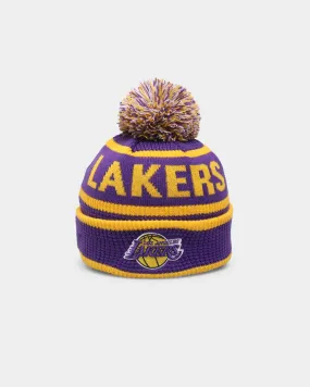 New Era Kids' Los Angeles Lakers Pom Waffle Knit Beanie Original Team Colours