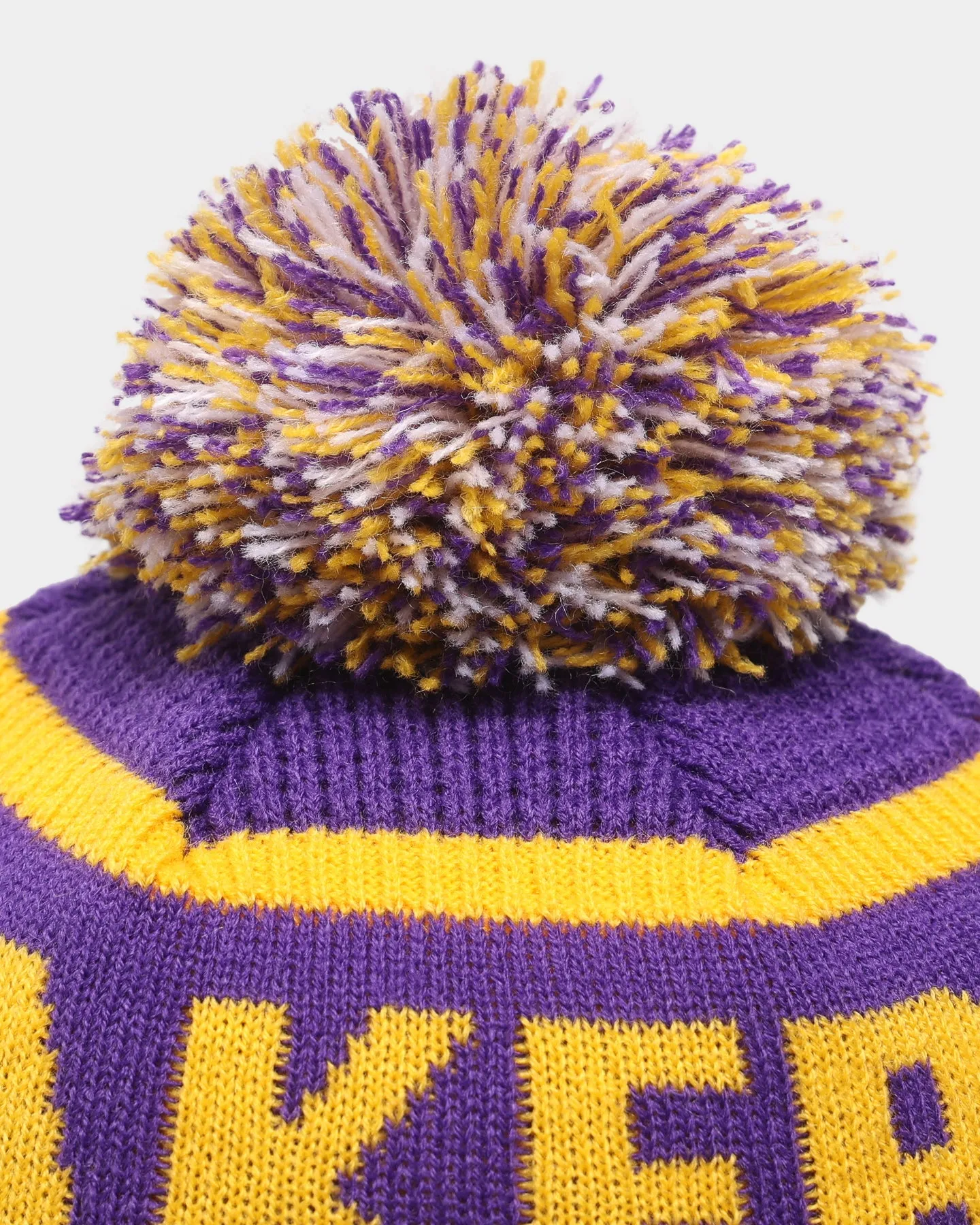 New Era Kids' Los Angeles Lakers Pom Waffle Knit Beanie Original Team Colours